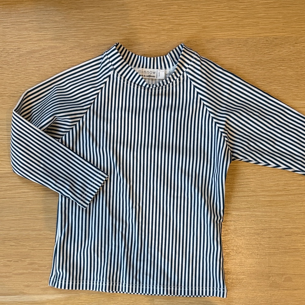 Minnow Navy & White Stripe Long Sleeve Rashguard